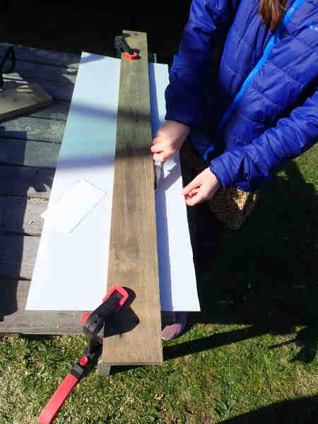 cut plastic sheet prep